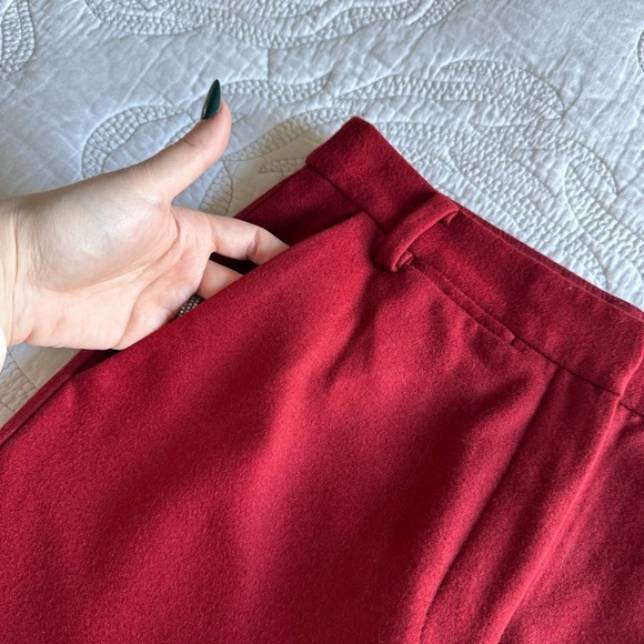 Diane von Furstenberg - Wool-Blend Wide-Leg Trousers - Red - Picture 5 of 14